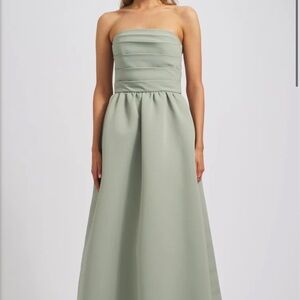 Amsale Strapless Sage Green Gown